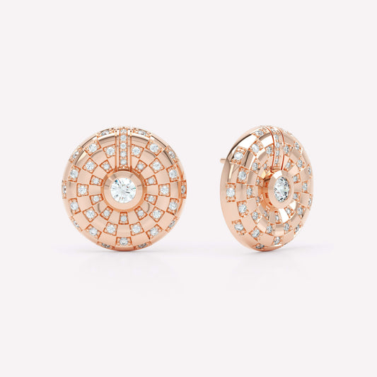 Toi et Moi Checkerboard Brilliant Button Studs