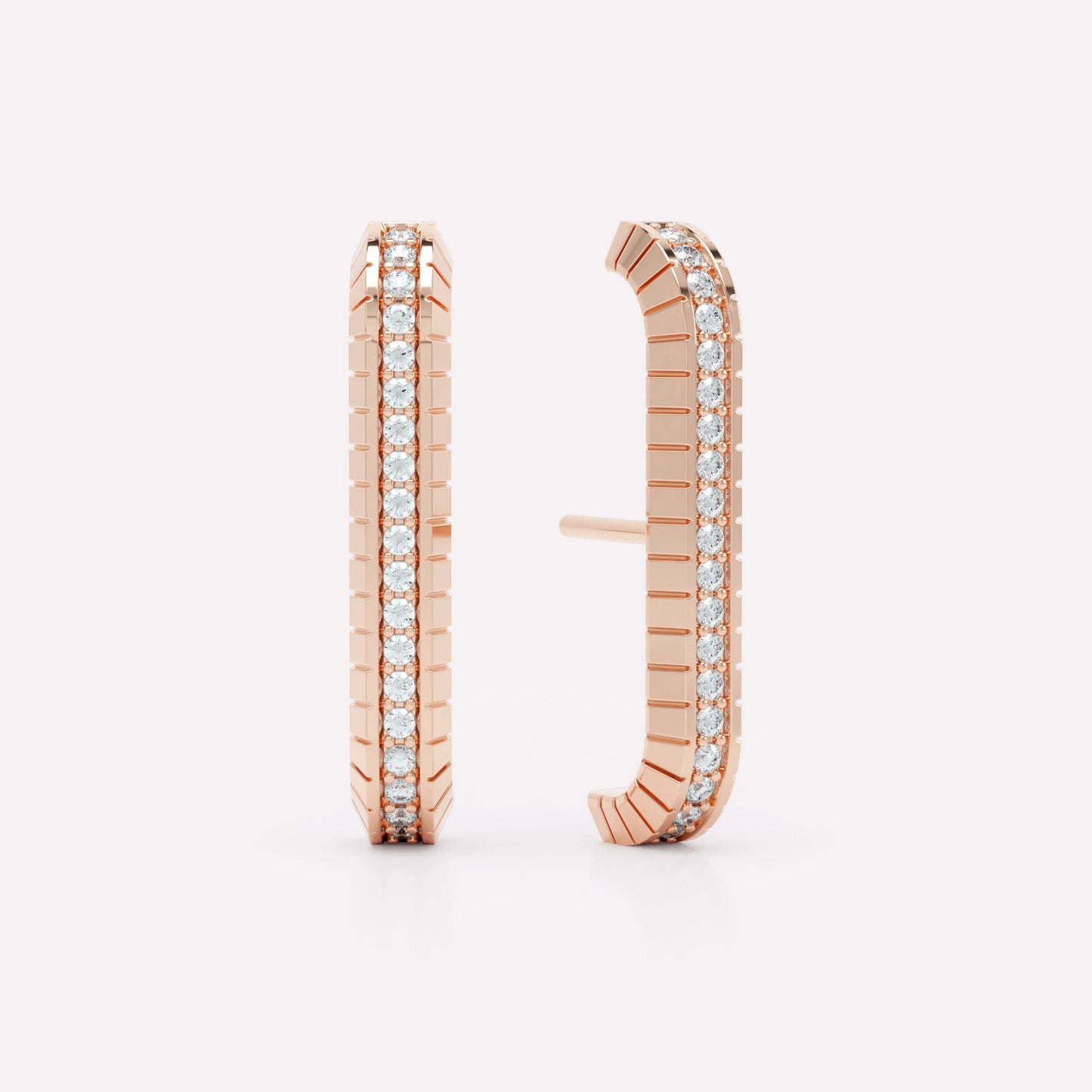 Eternity Engraved Diamond Ear Cuffs