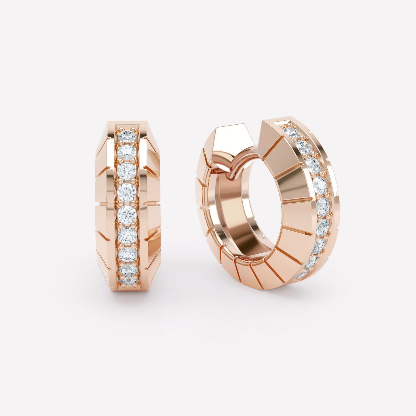 Eternity Engraved Diamond Huggies