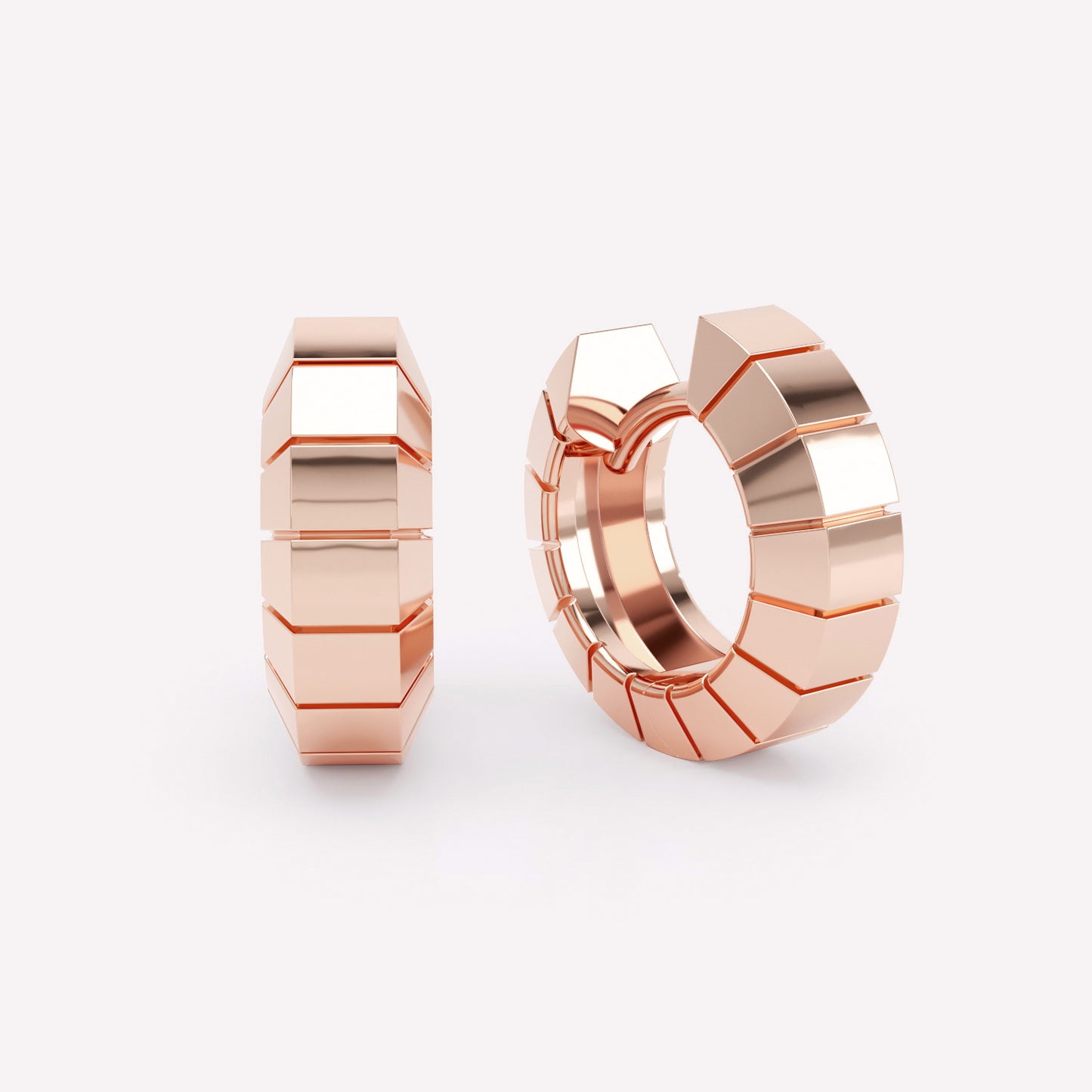 Eternity Engraved Gold Huggies