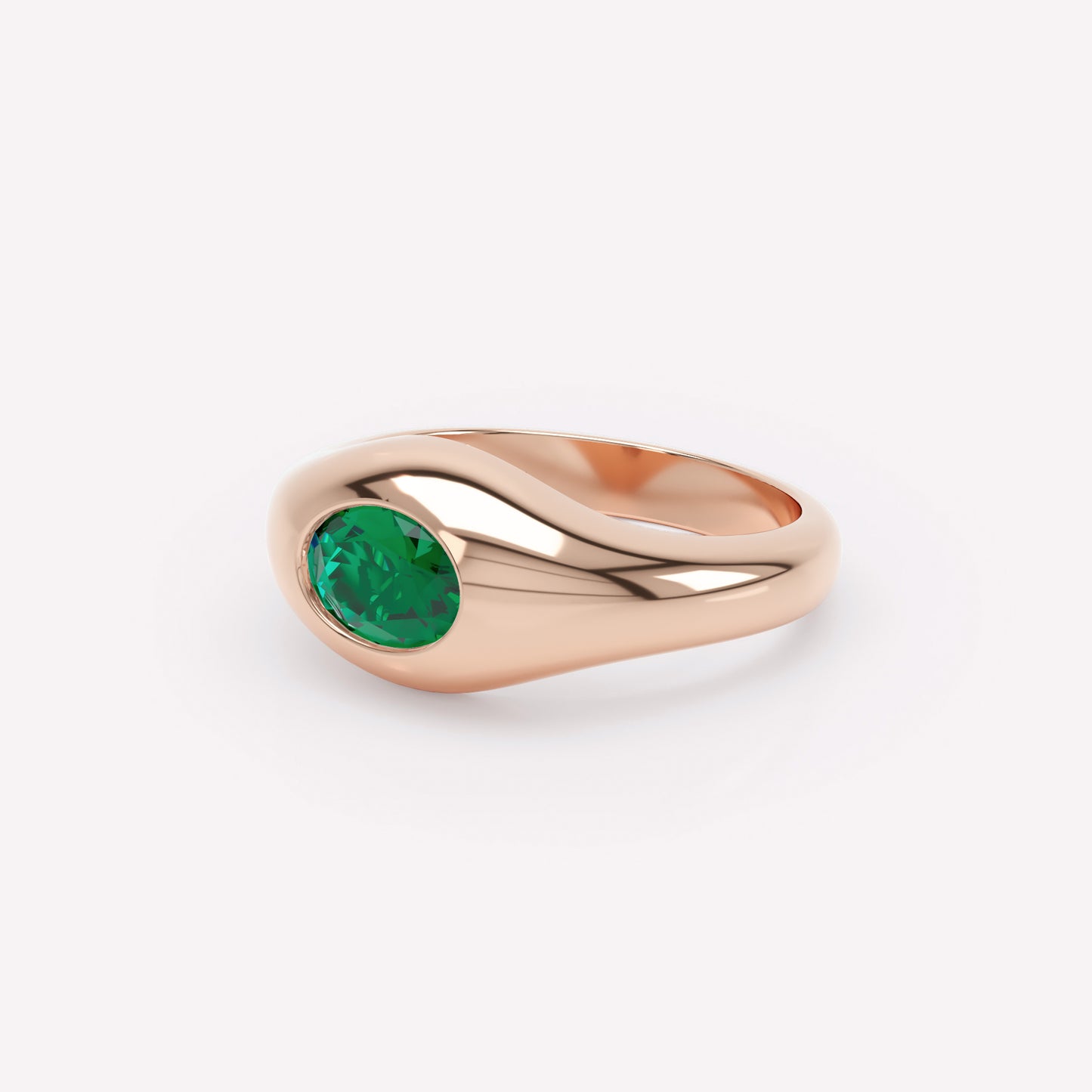 Curve Emerald Signet Ring