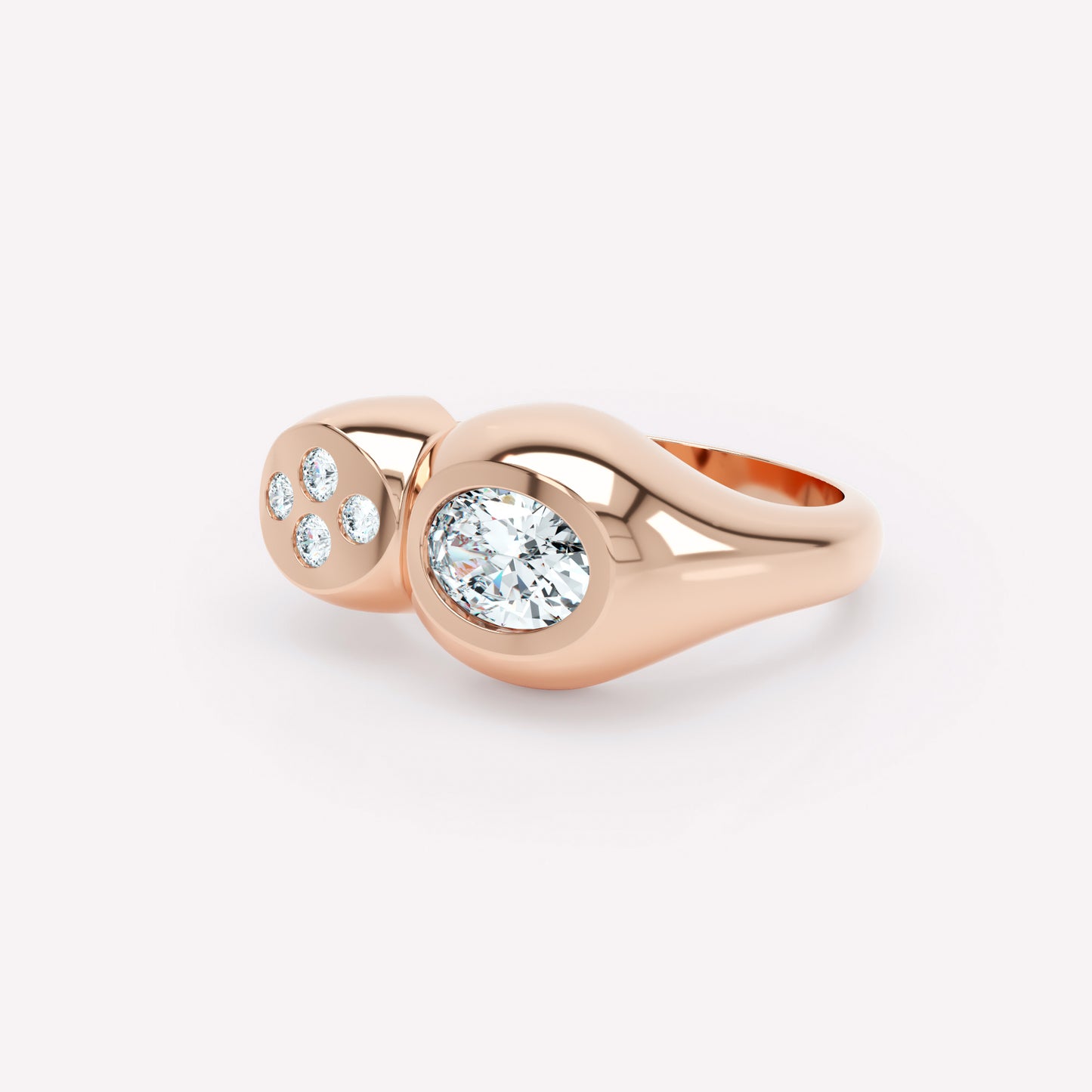 Curve Diamond Duo Ring