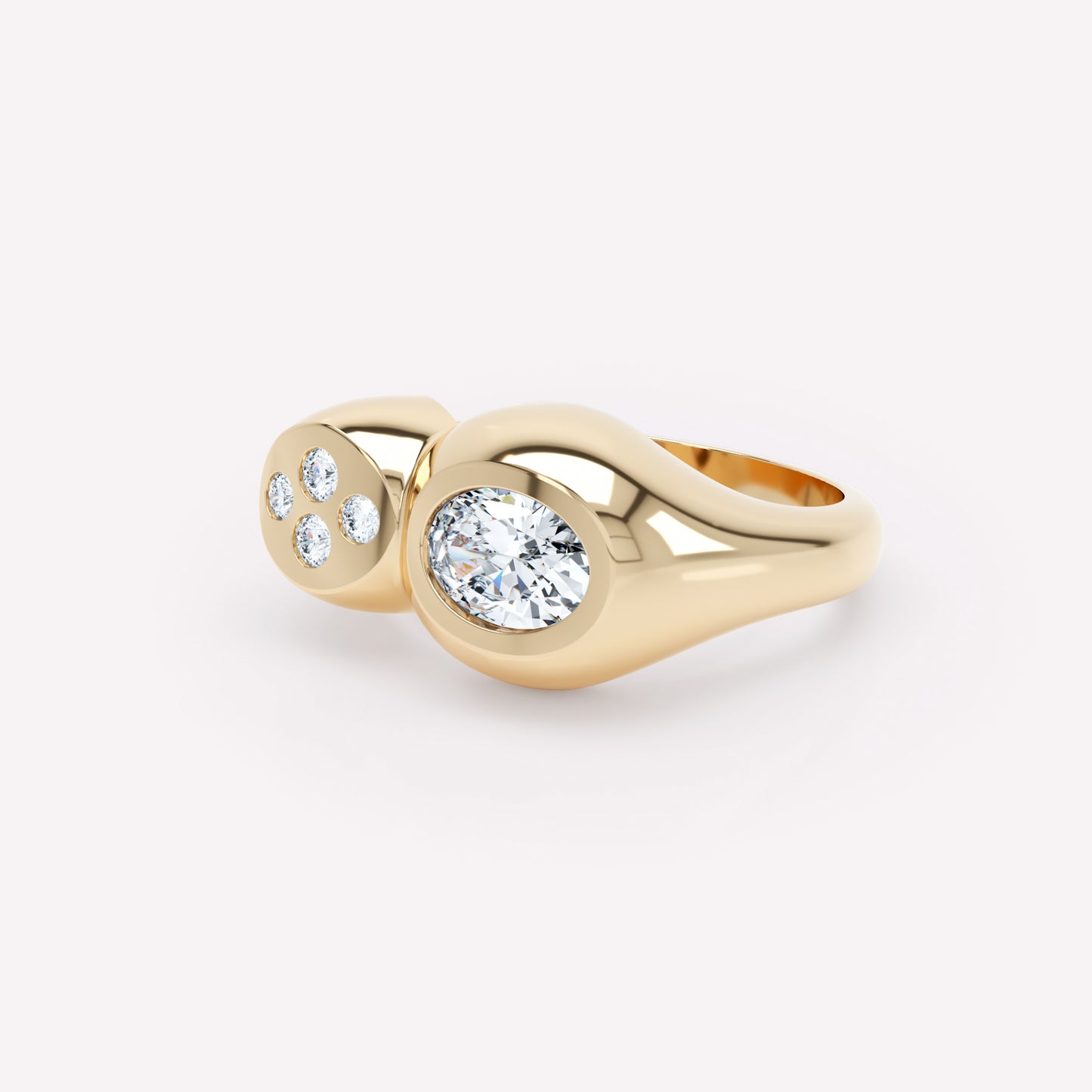 Curve Diamond Duo Ring