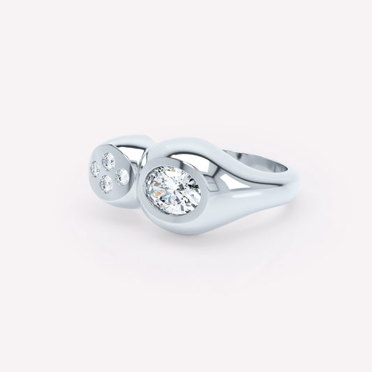 Curve Diamond Duo Ring