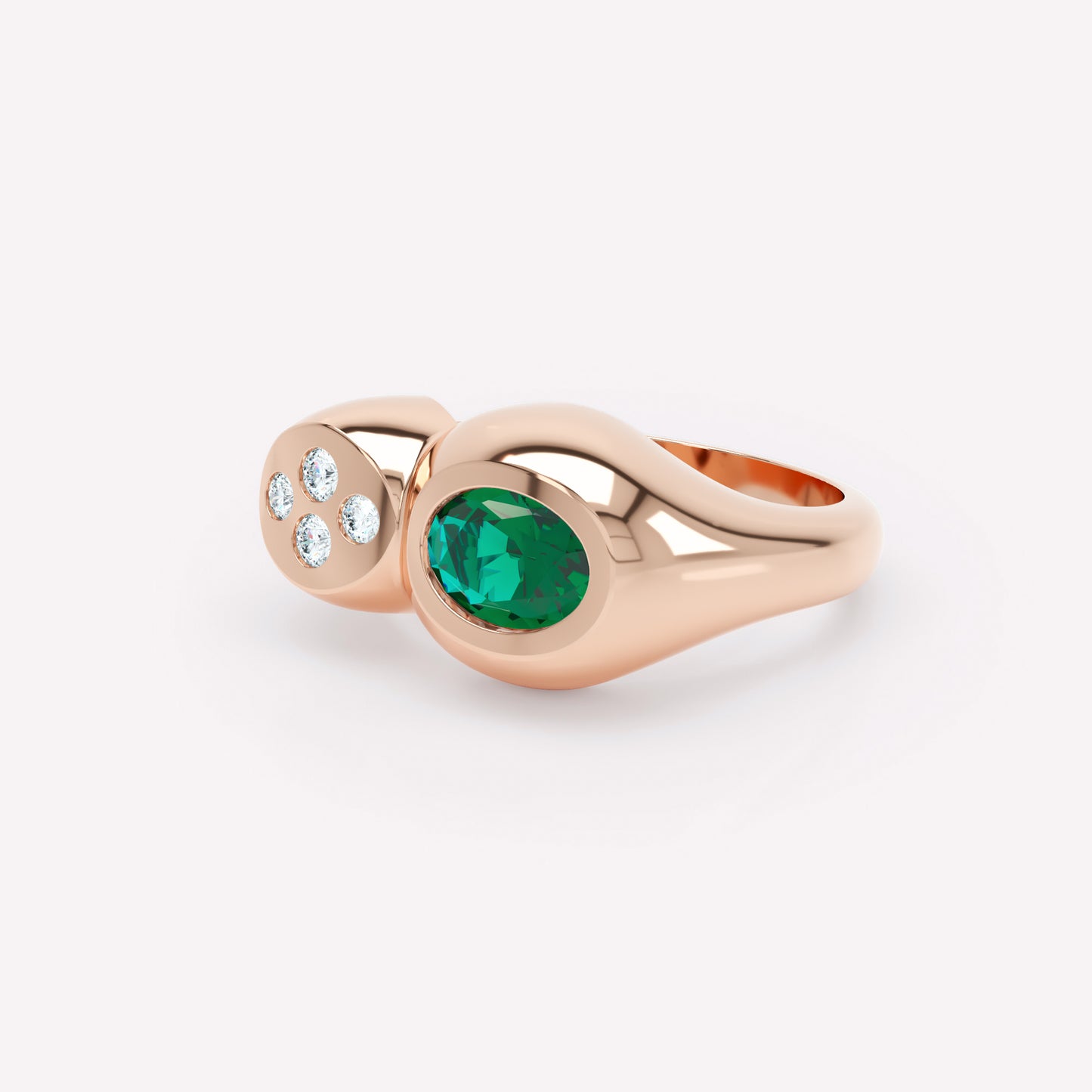 Curve Emerald Duo Ring