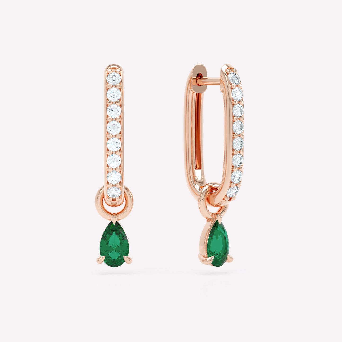 Allday Diamond Huggies with Emerald Drop