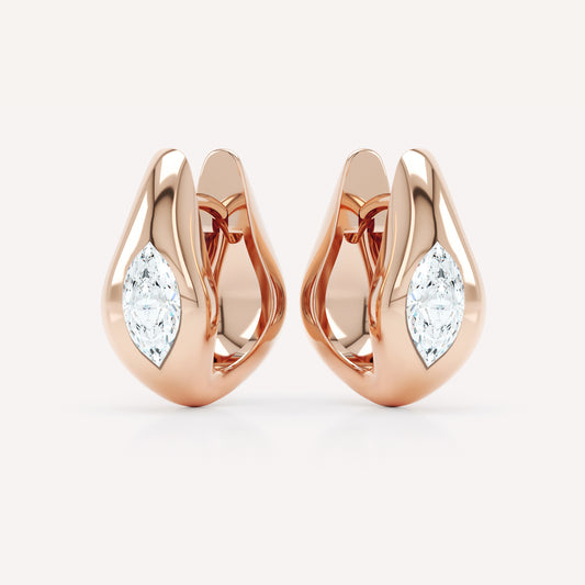 Curve Marquise Diamond Huggies