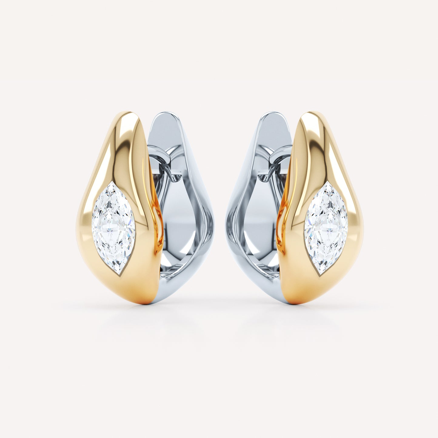 Curve Marquise Diamond Huggies
