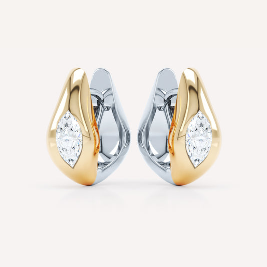 Curve Marquise Diamond Huggies