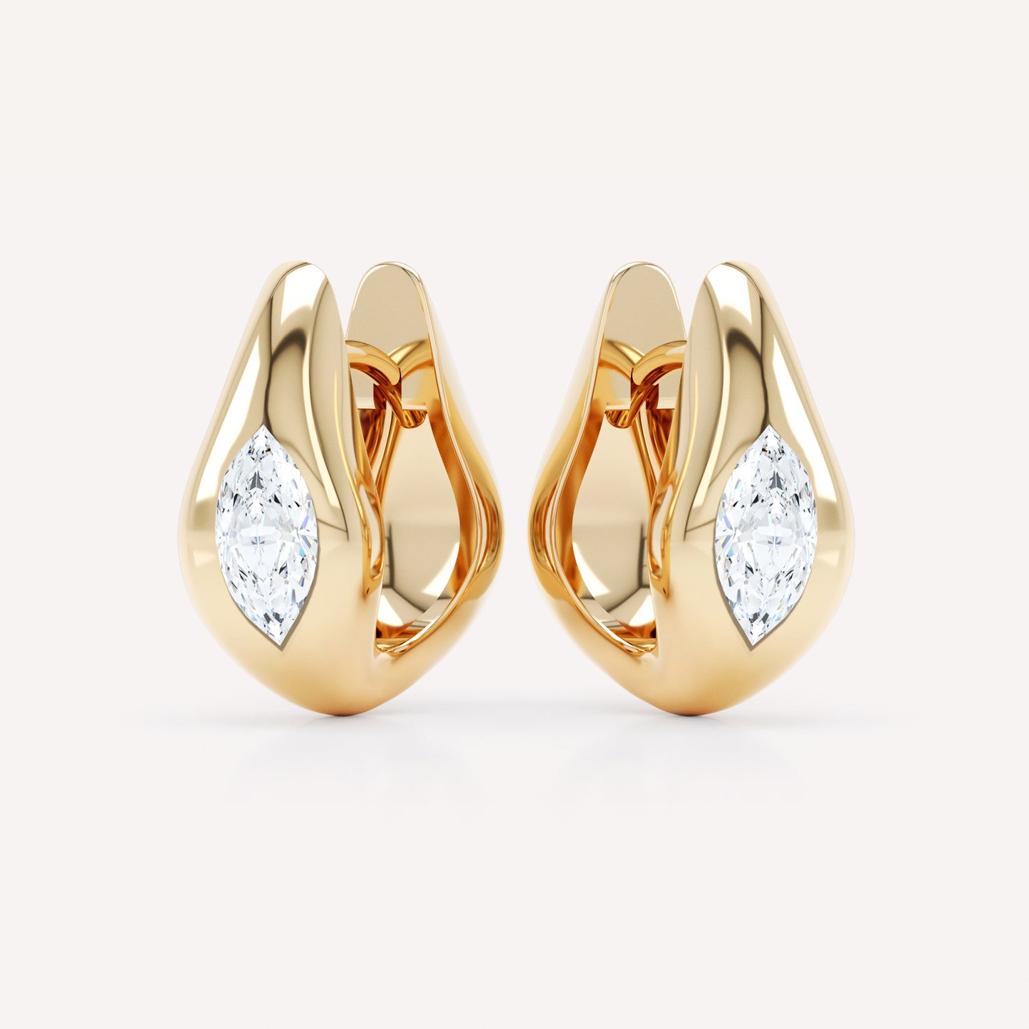 Curve Marquise Diamond Huggies