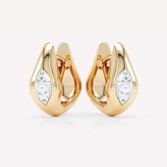 Curve Marquise Diamond Huggies