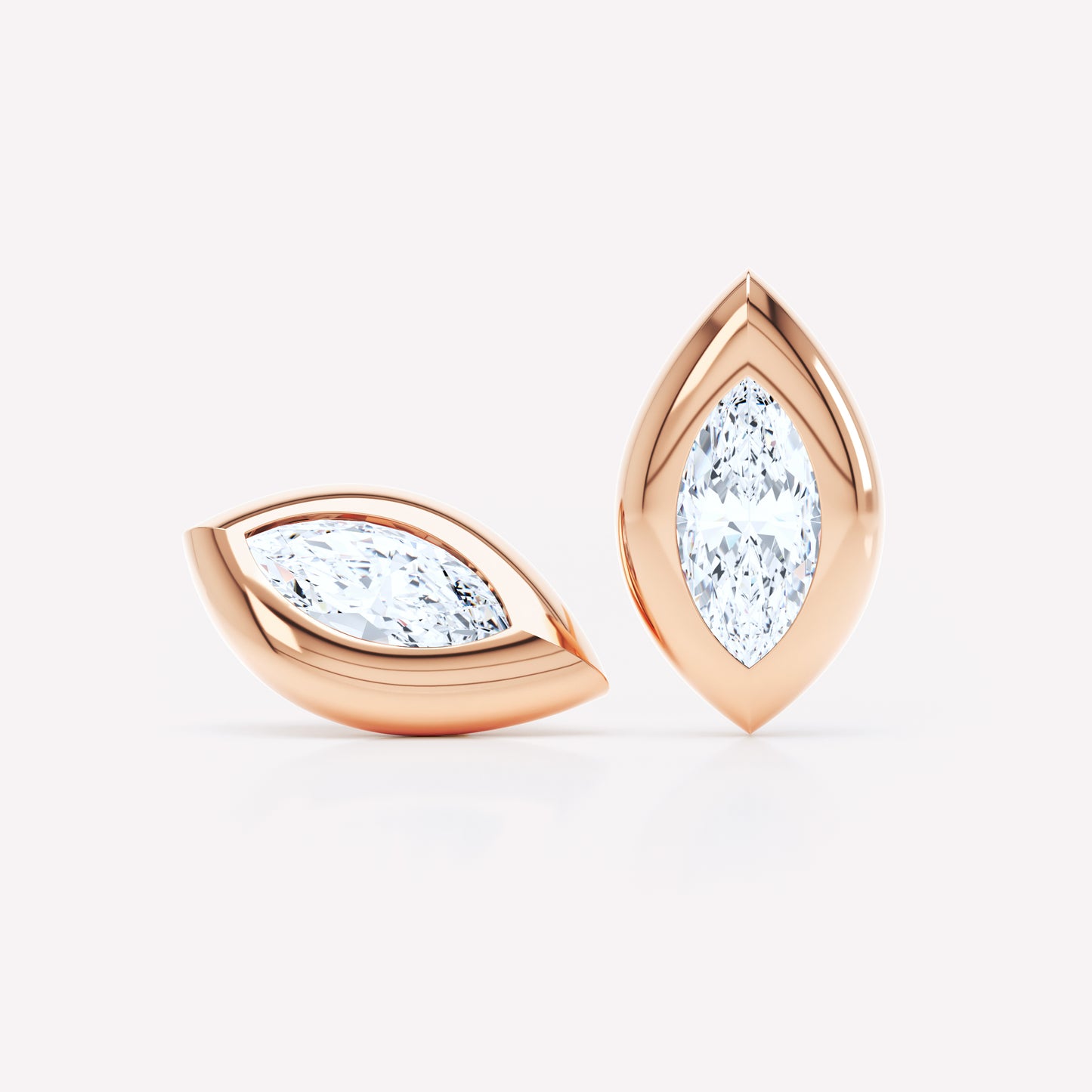 Curve Marquise Diamond Stud