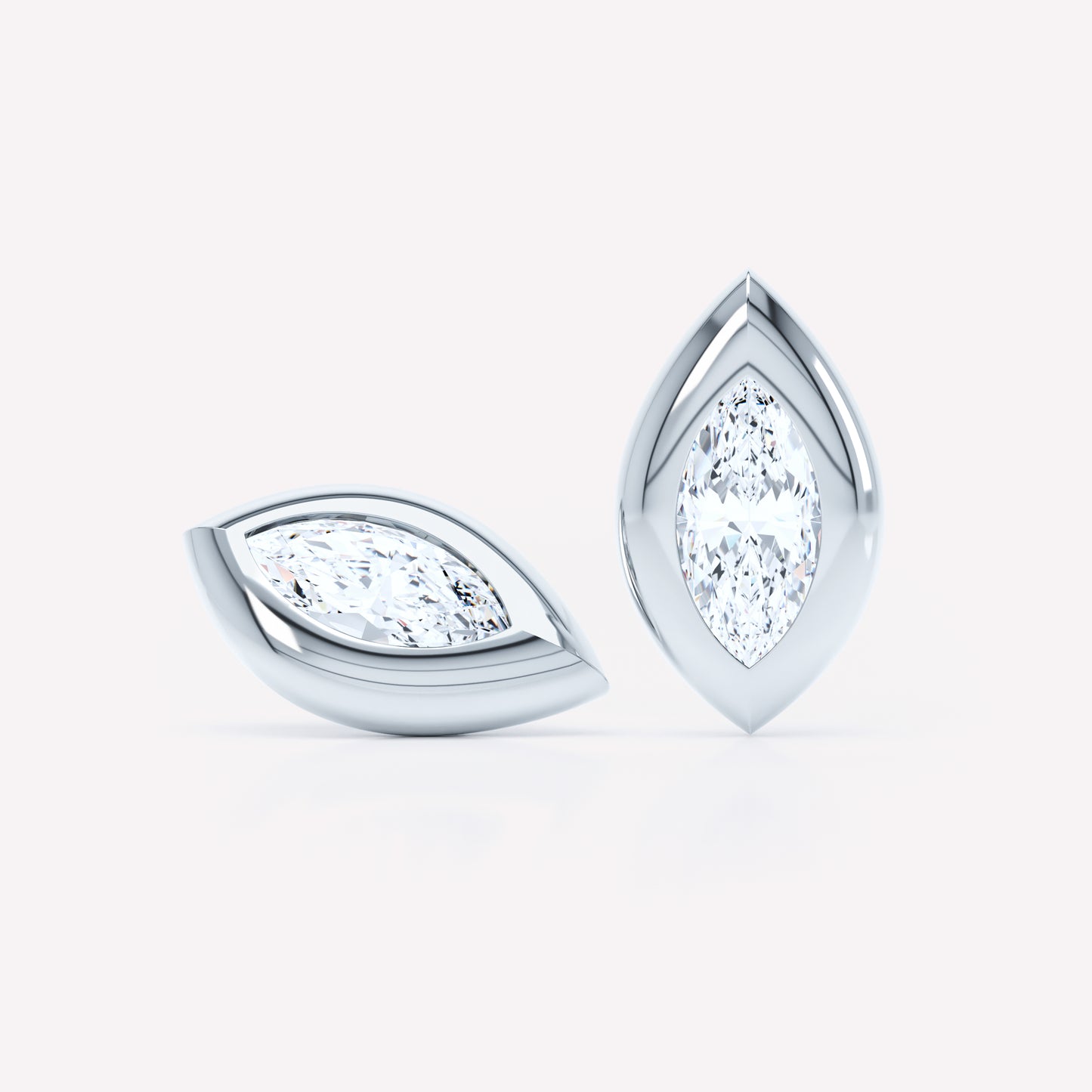 Curve Marquise Diamond Stud