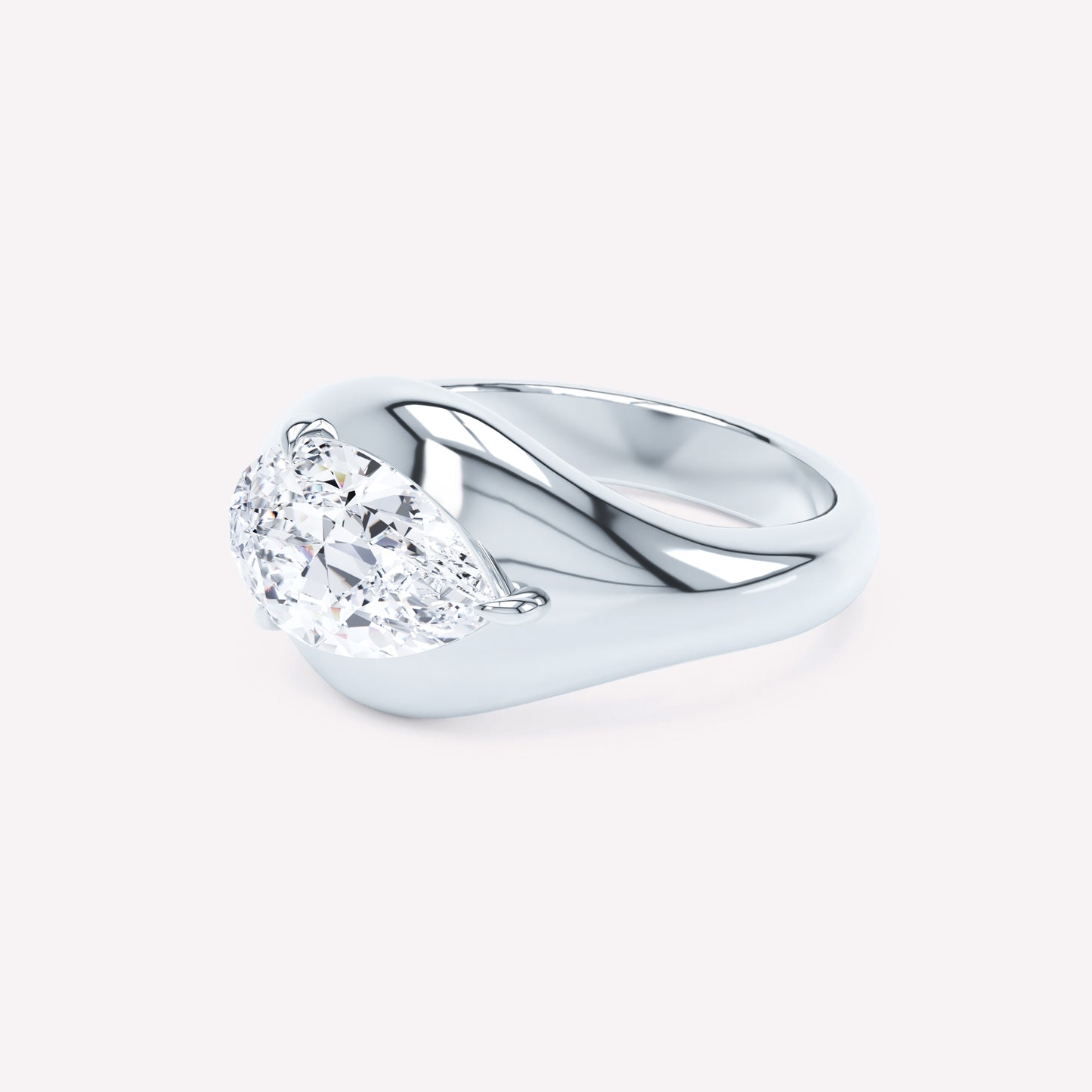 Curve Pear Diamond Ring
