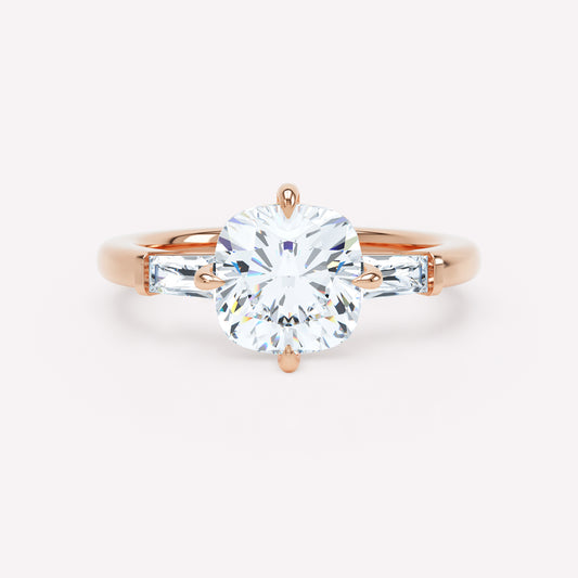 The LOEV Cushion Three Stone Ring