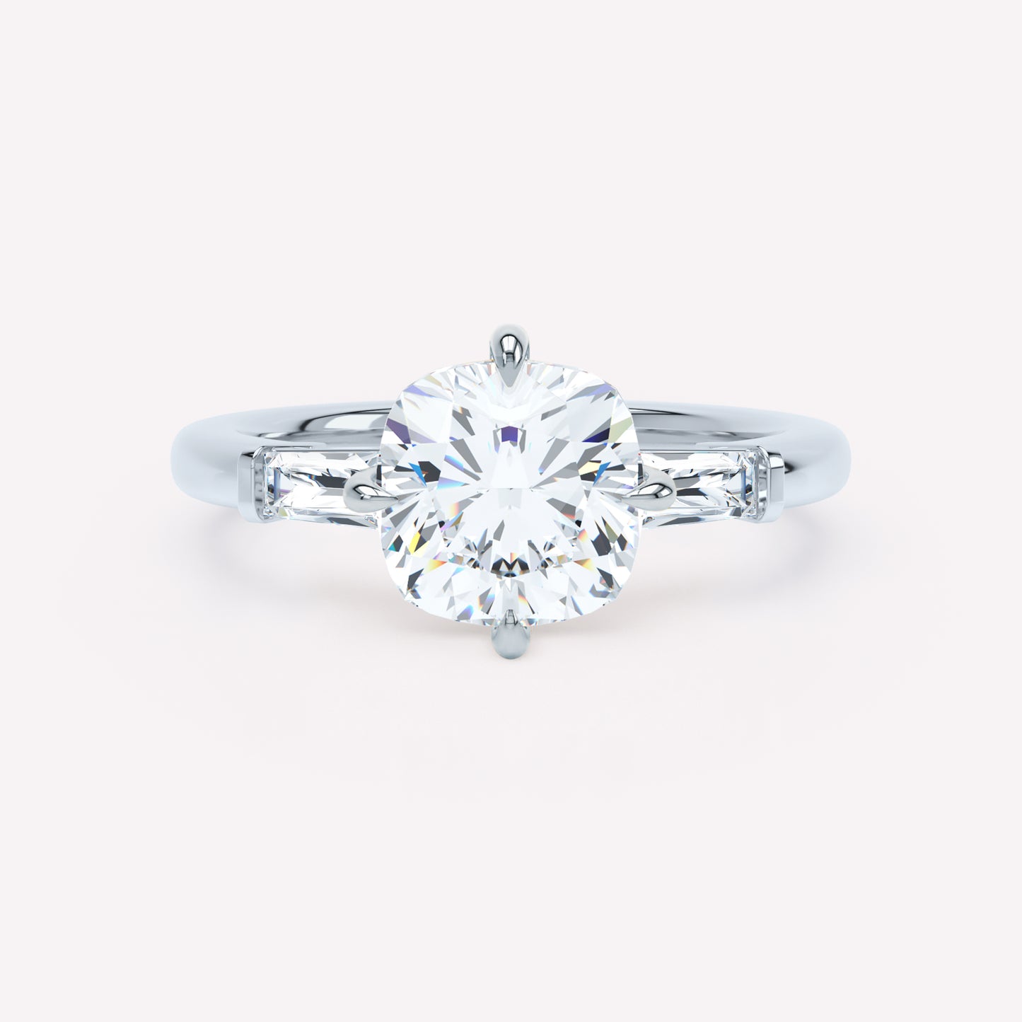 The LOEV Cushion Three Stone Ring