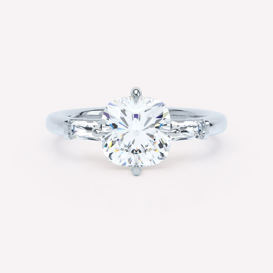 The LOEV Cushion Three Stone Ring