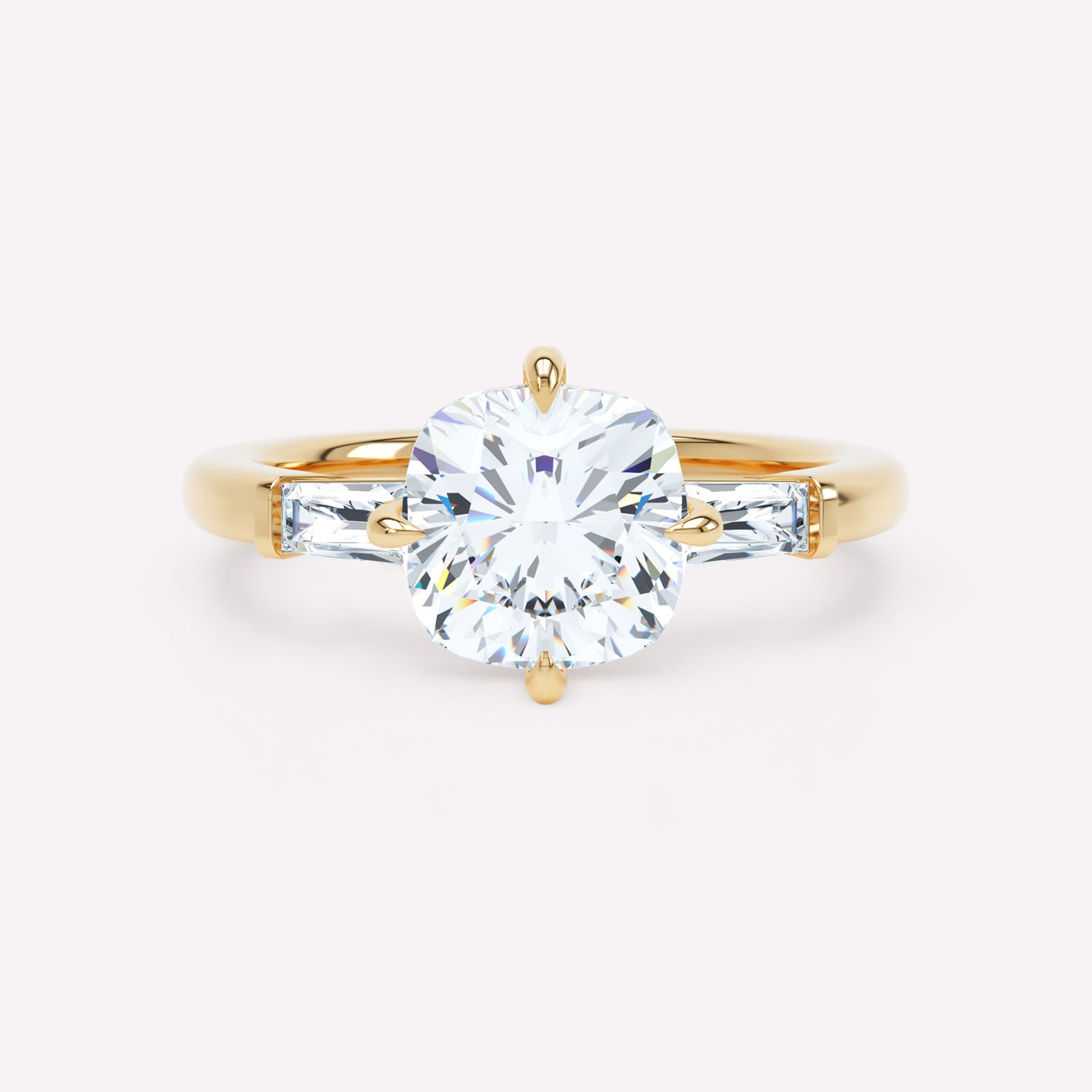 The LOEV Cushion Three Stone Ring