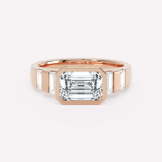 LOEV Diamond Striped Ring