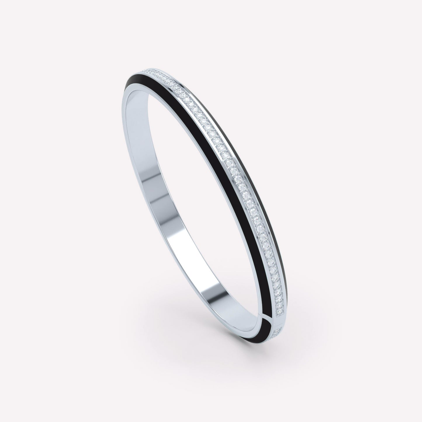 Eternity Black Enamel Diamond Bangle