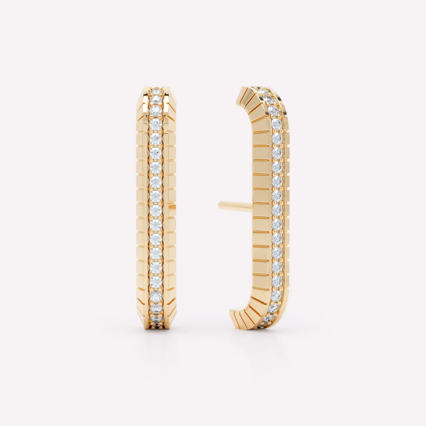 Eternity Engraved Diamond Ear Cuffs