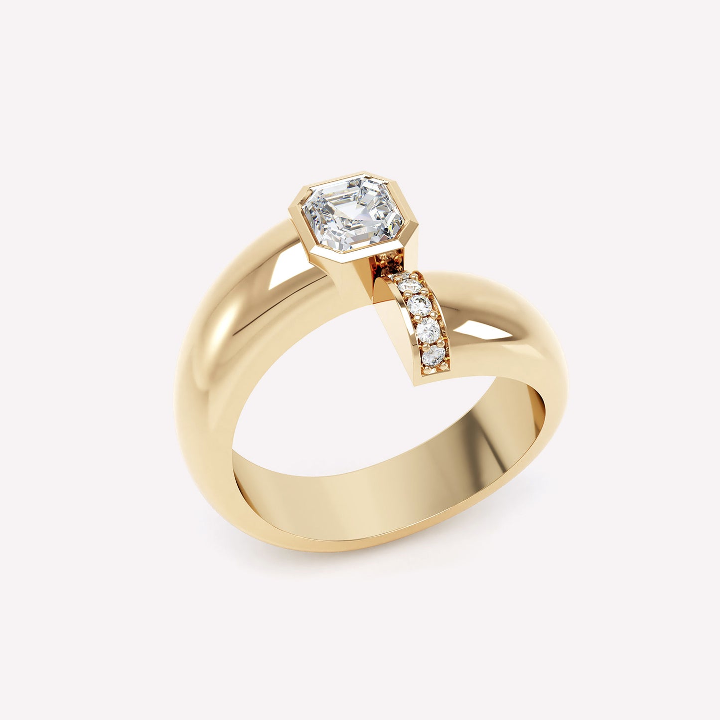 Toi et Moi Polished Asscher Ring