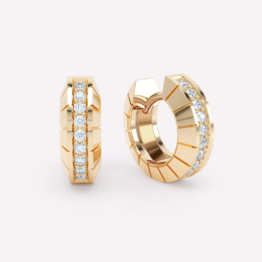 Eternity Engraved Diamond Huggies