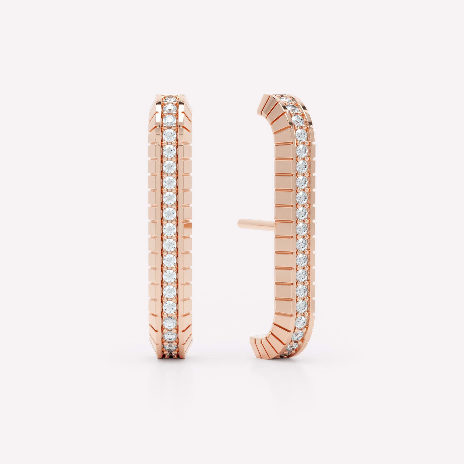 Eternity Engraved Diamond Ear Cuffs