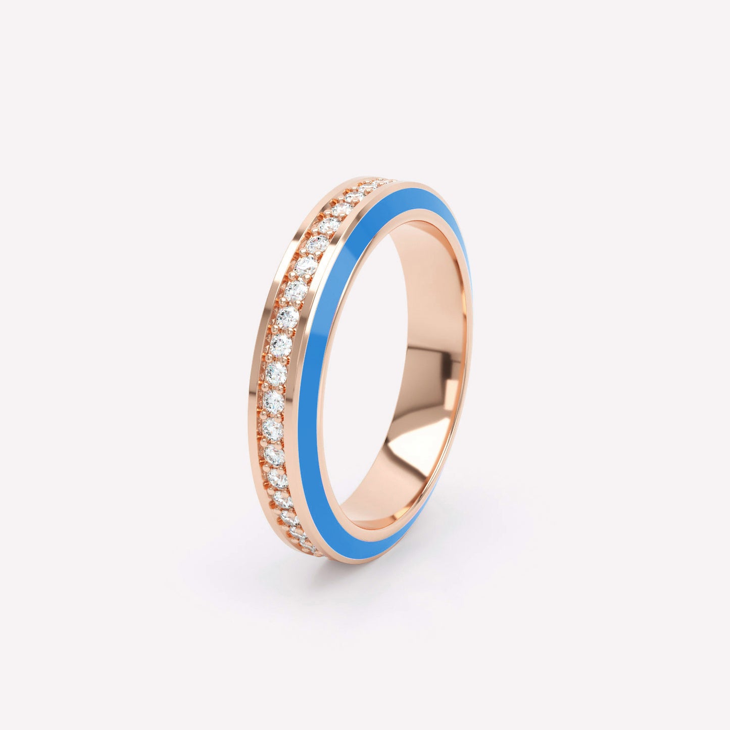 Eternity Blue Enamel 4mm Diamond Ring