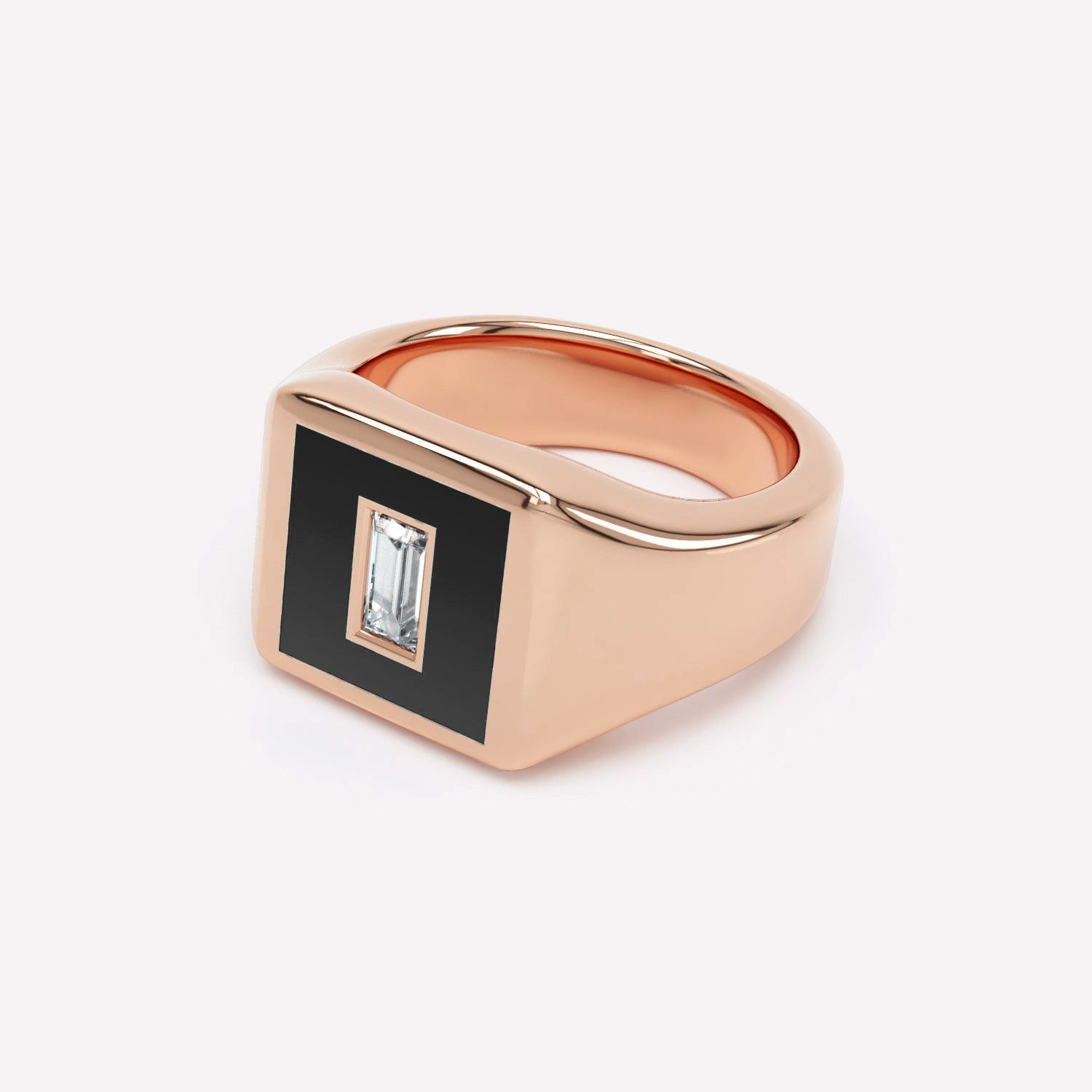 Eternity Black Enamel Signet Ring