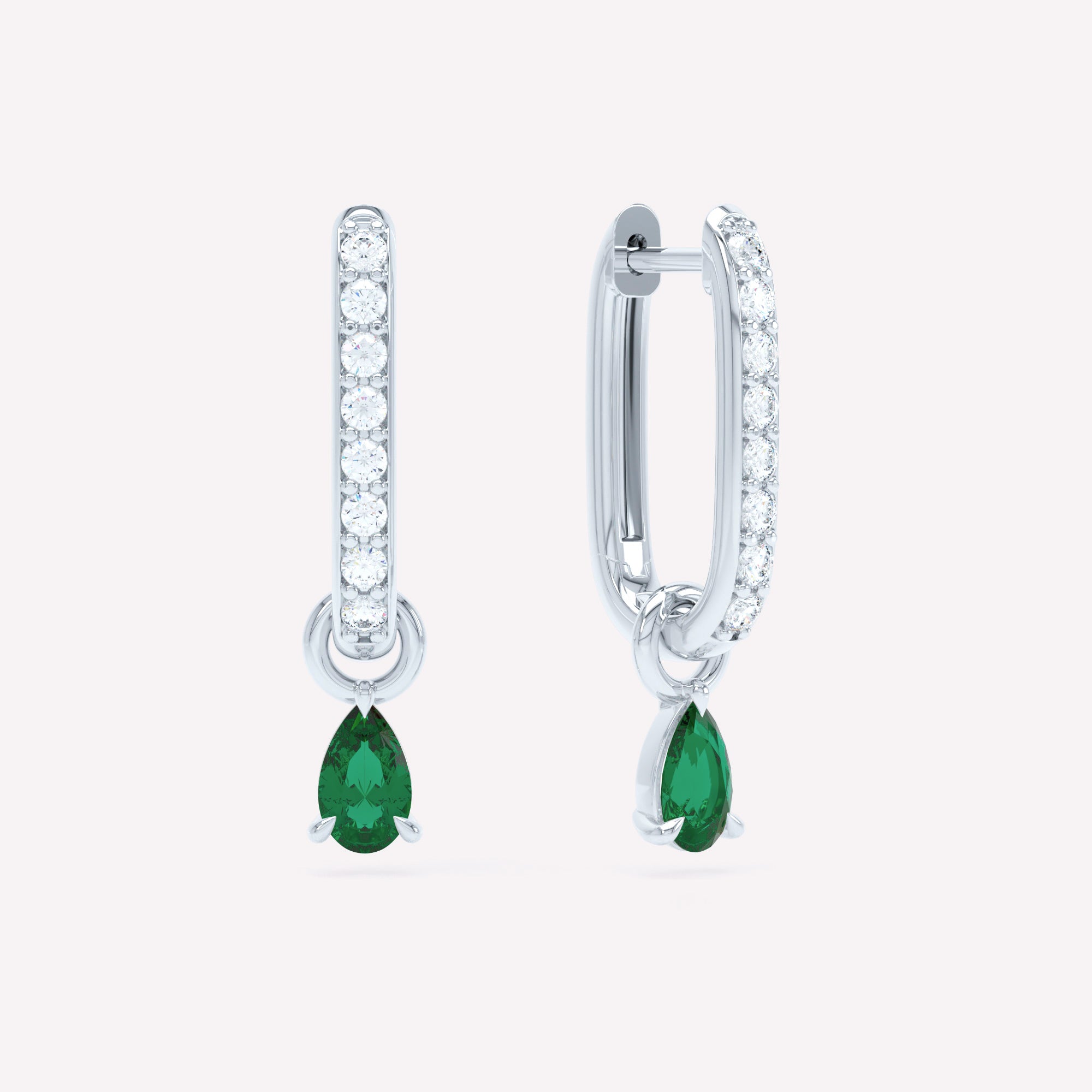 Allday Diamond Huggies with Emerald Drop