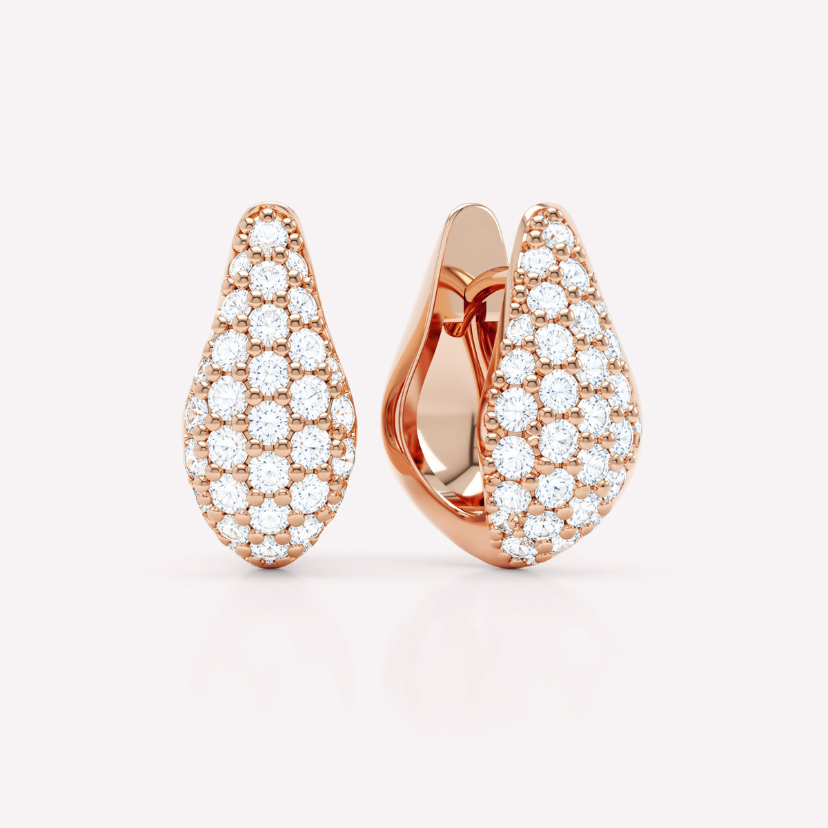 Curve Pavé Diamond Huggies