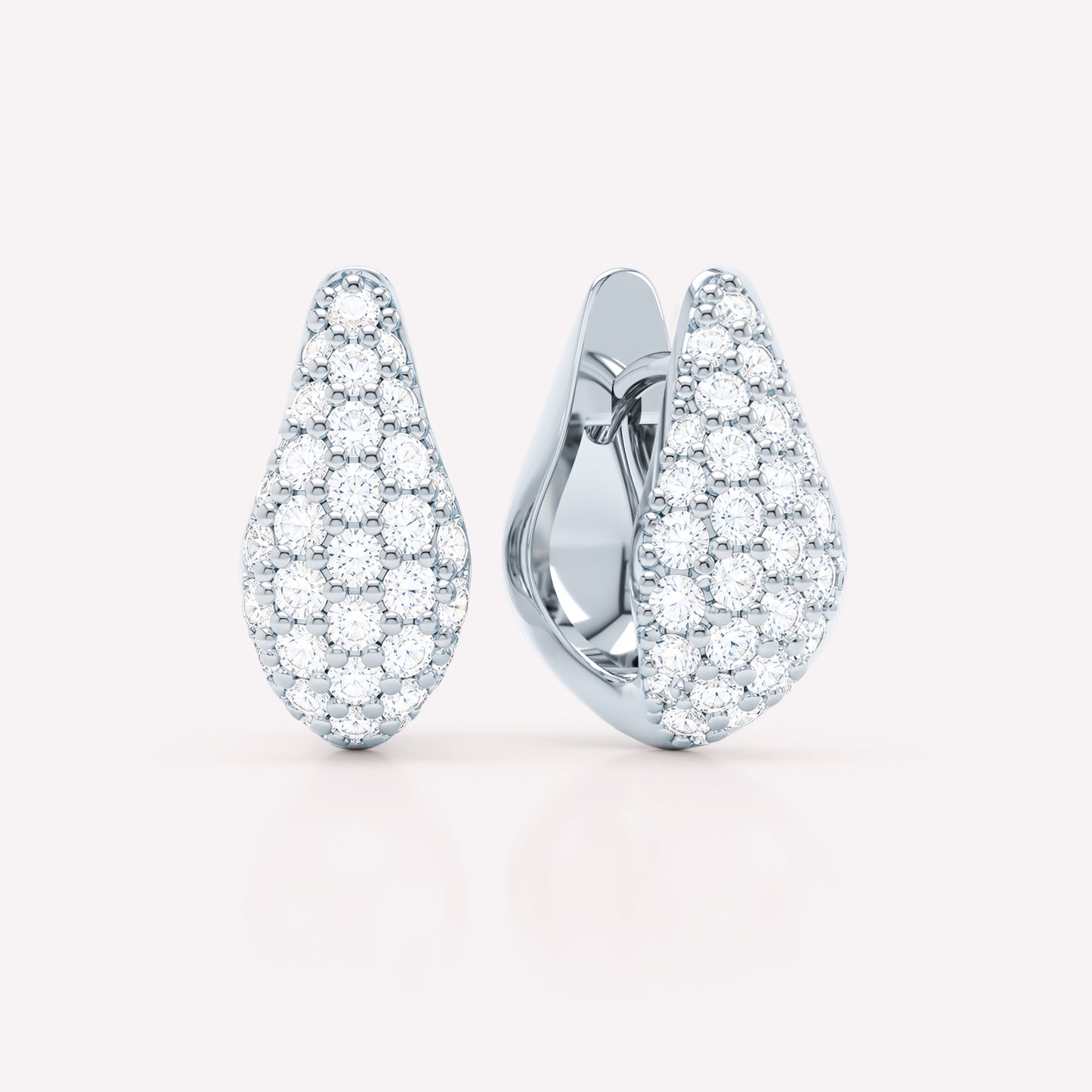Curve Pavé Diamond Huggies
