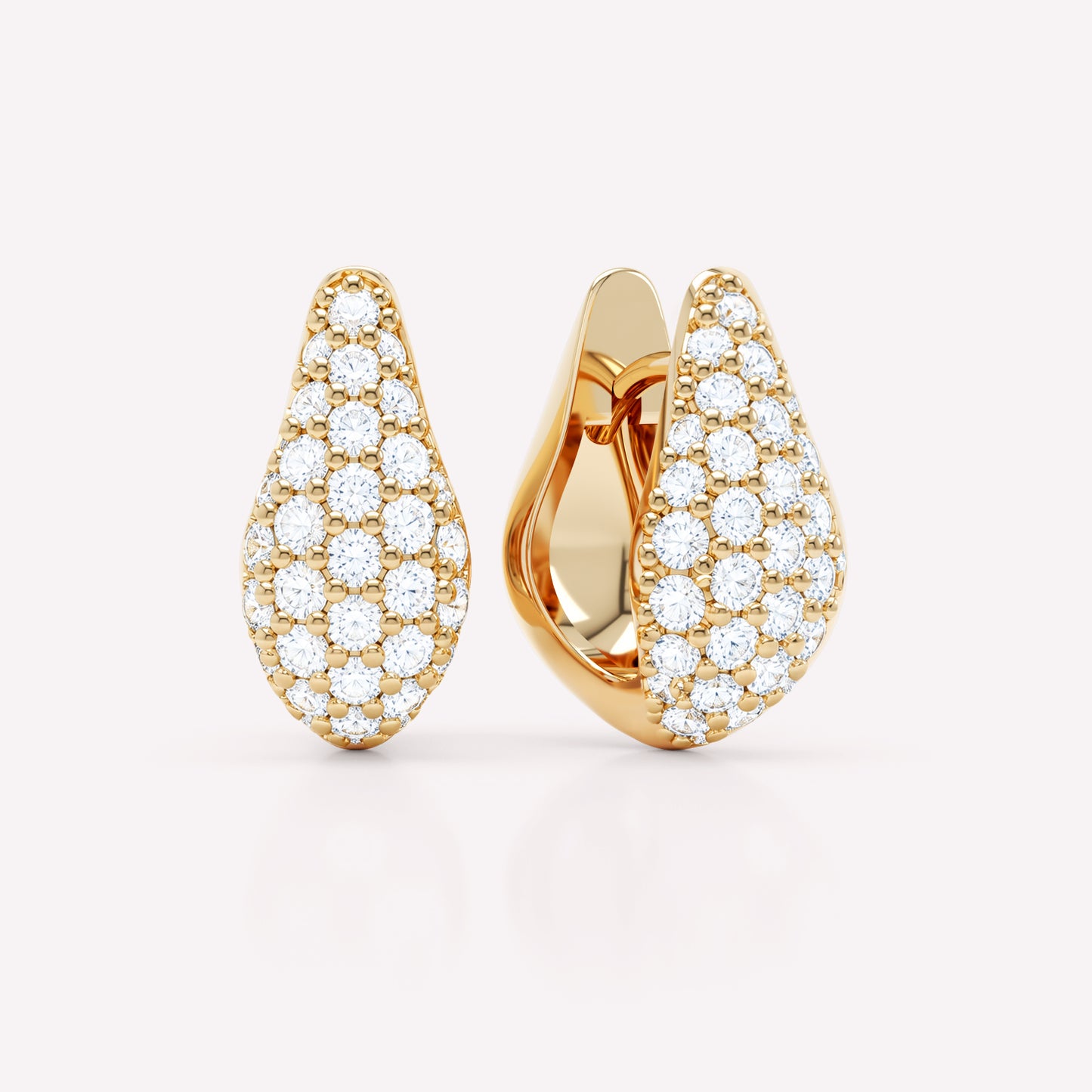 Curve Pavé Diamond Huggies