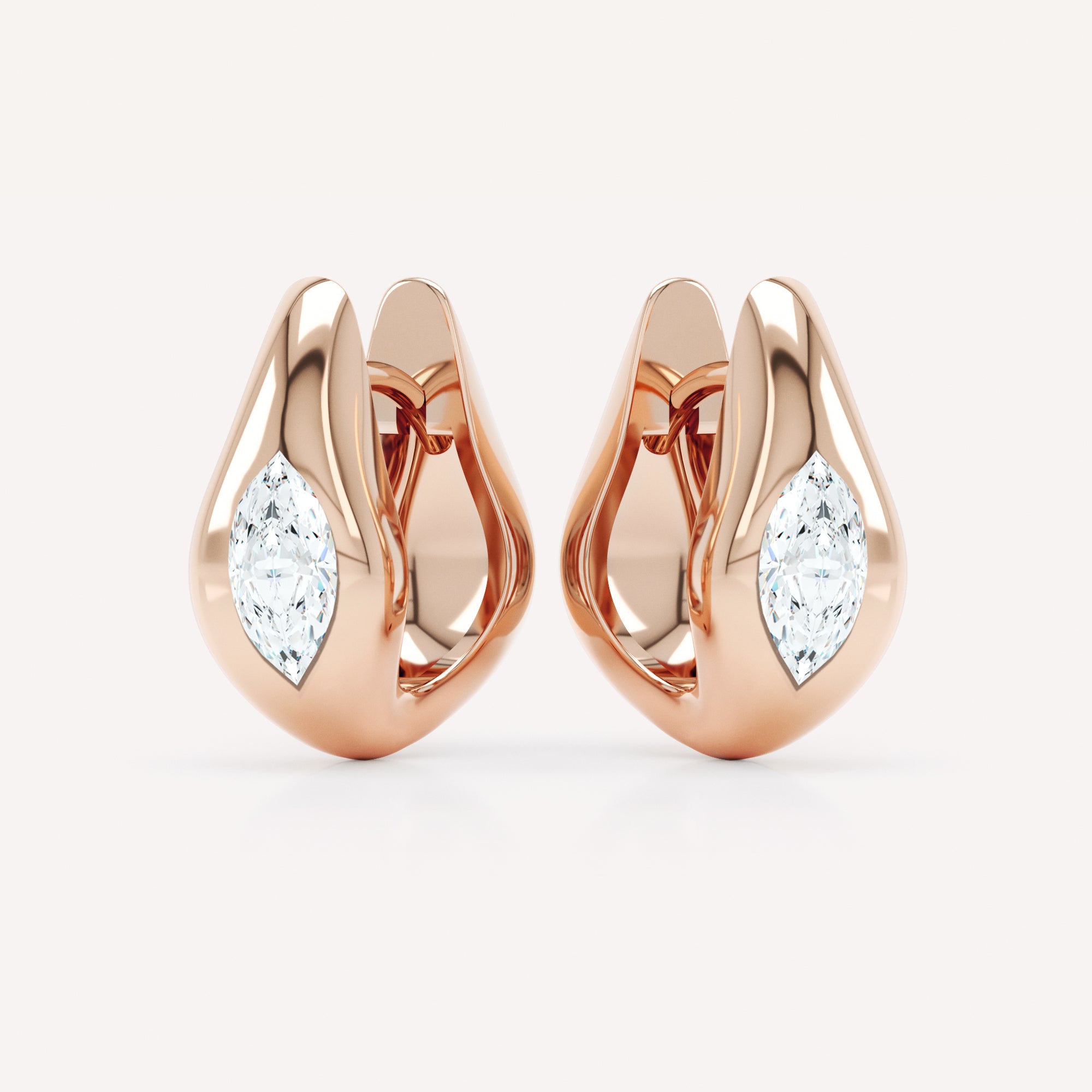 Curve Marquise Diamond Huggies