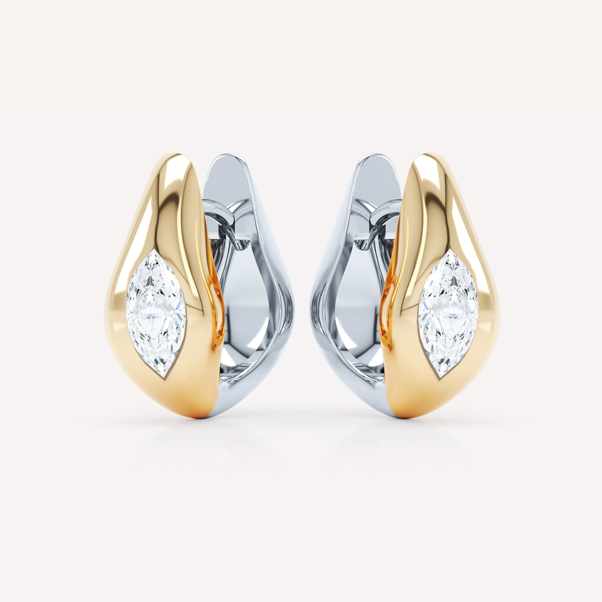 Curve Marquise Diamond Huggies