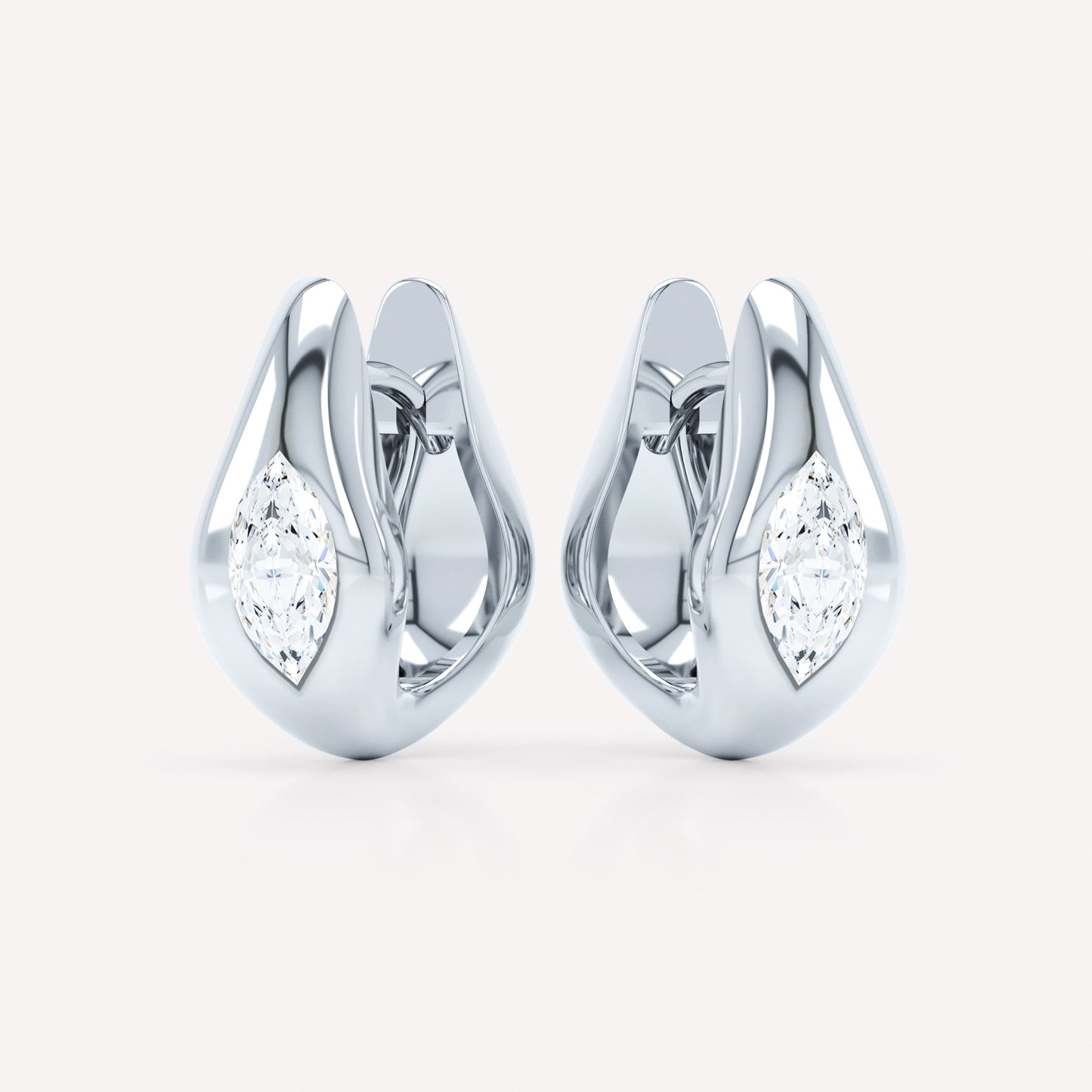 Curve Marquise Diamond Huggies