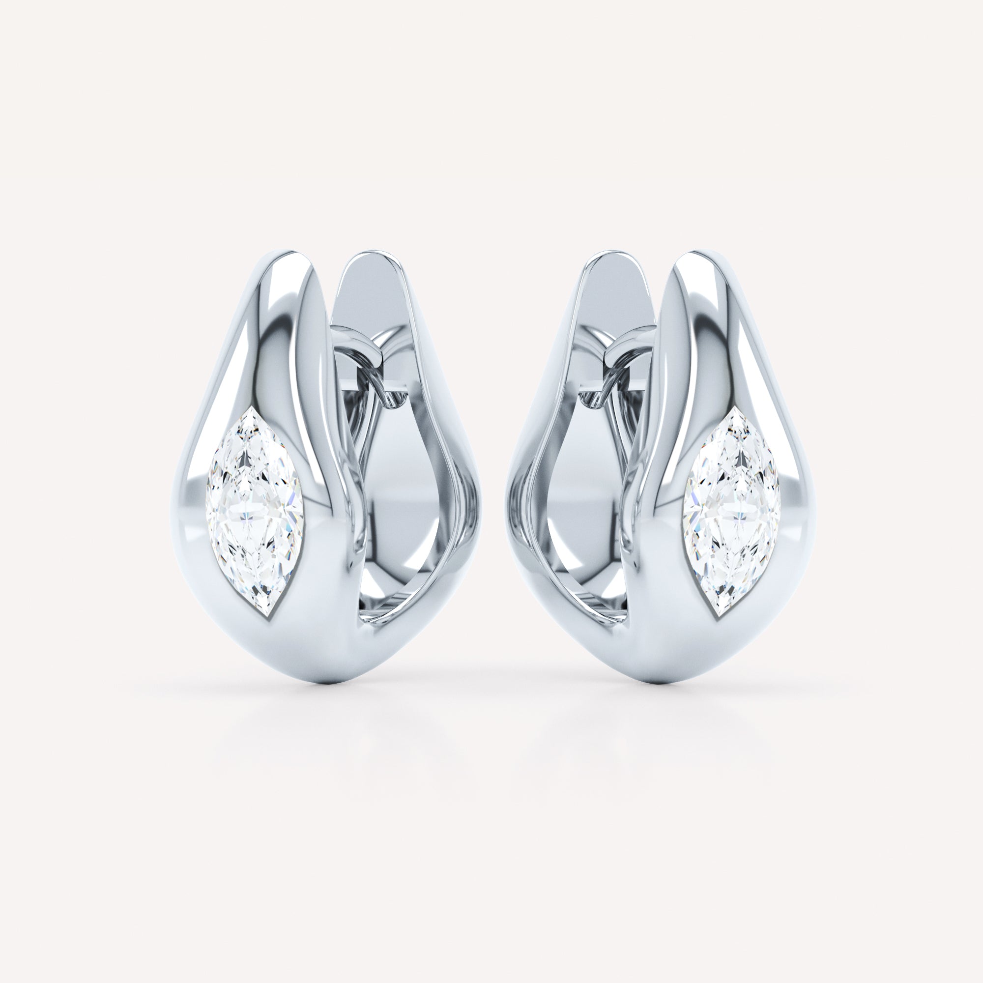 Curve Marquise Diamond Huggies