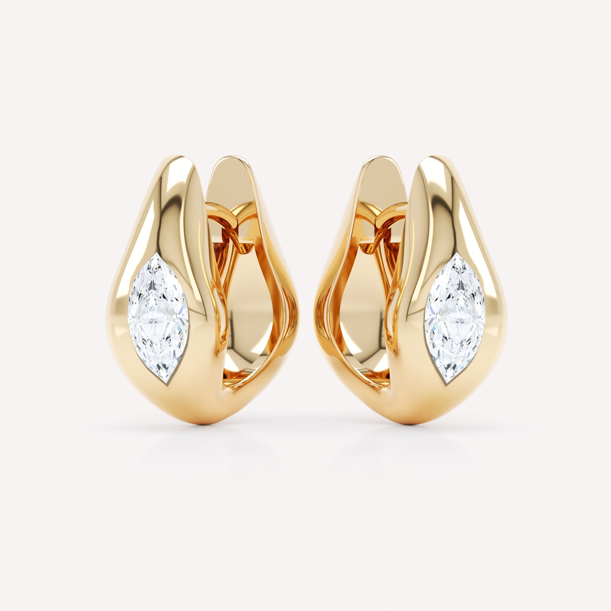 Curve Marquise Diamond Huggies