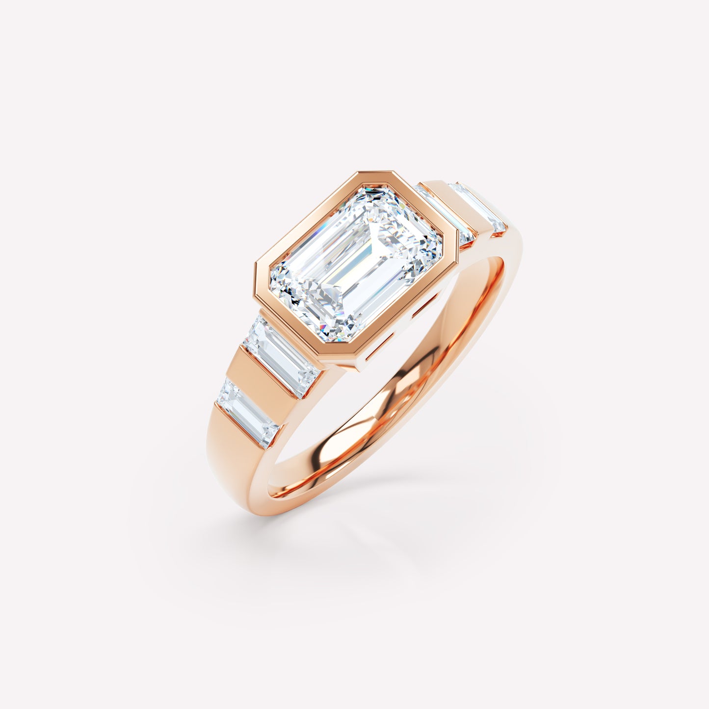 LOEV Diamond Striped Ring