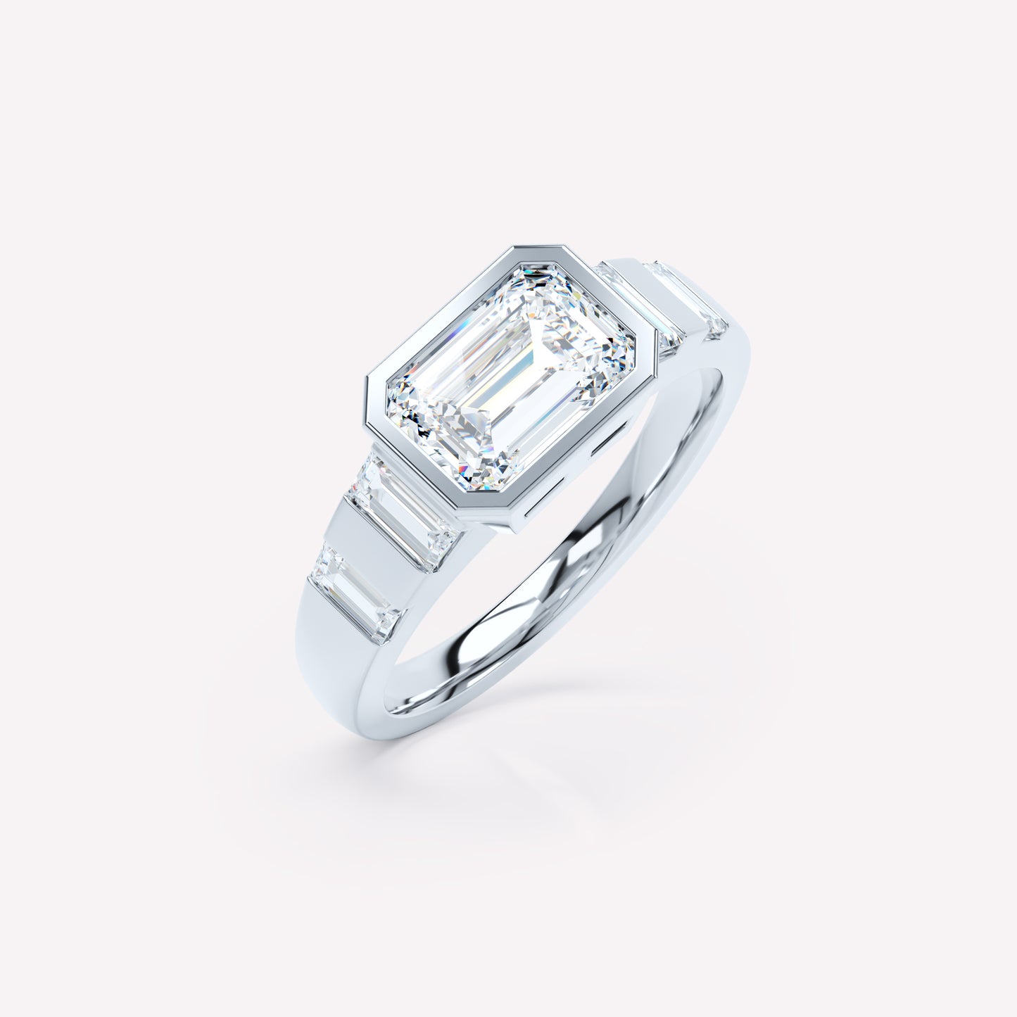 LOEV Diamond Striped Ring