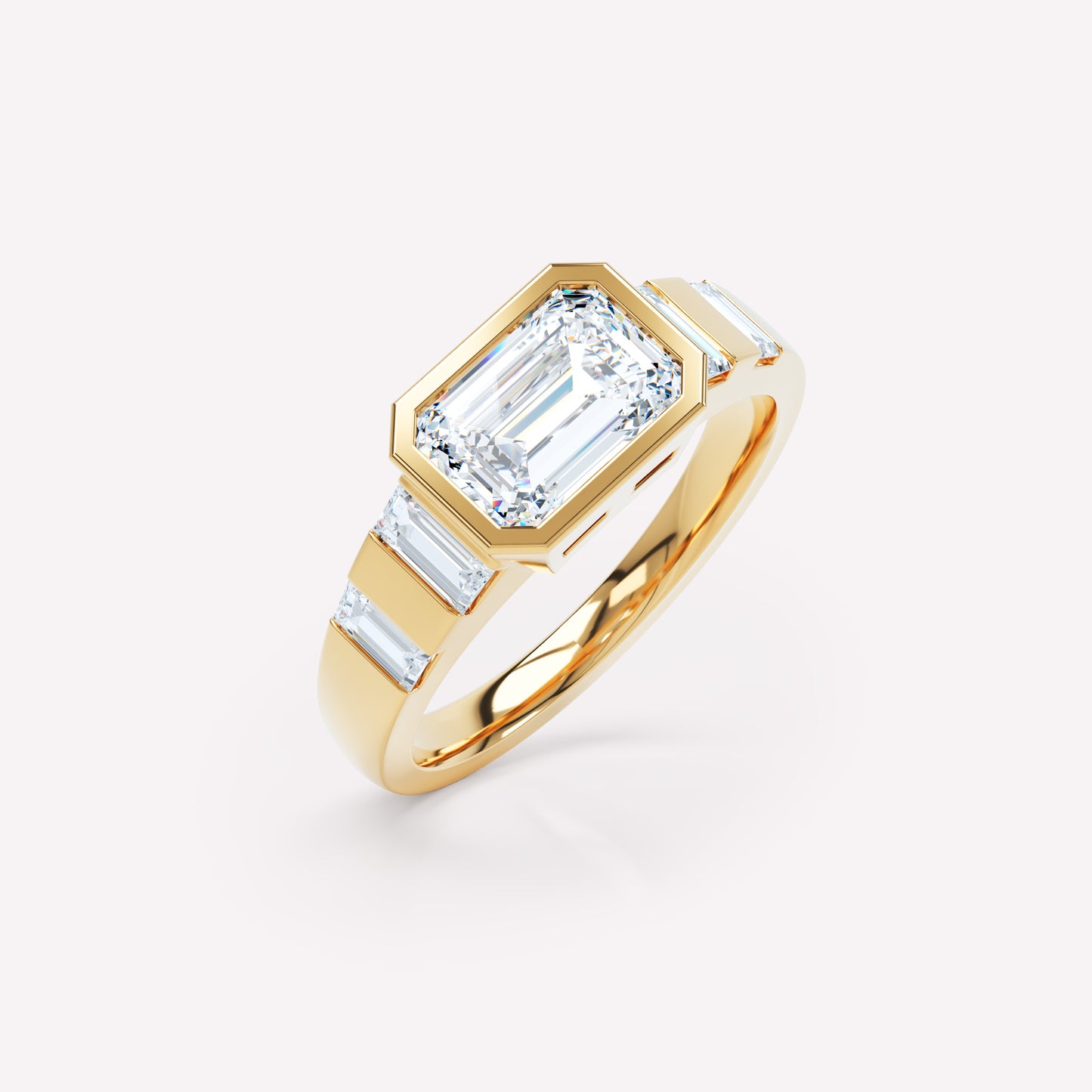 LOEV Diamond Striped Ring
