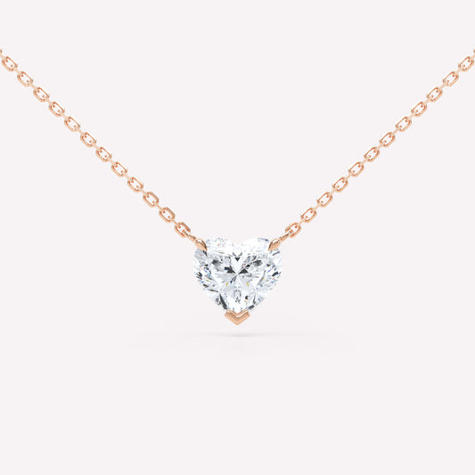 Floating Heart Diamond Necklace