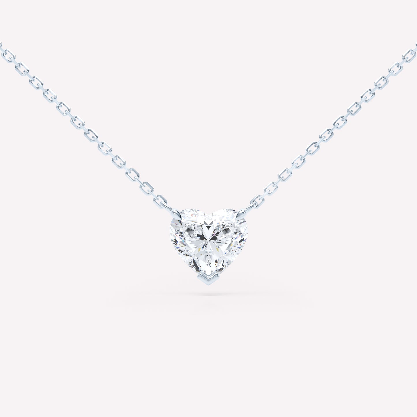 Floating Heart Diamond Necklace