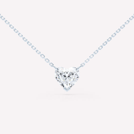 Floating Heart Diamond Necklace