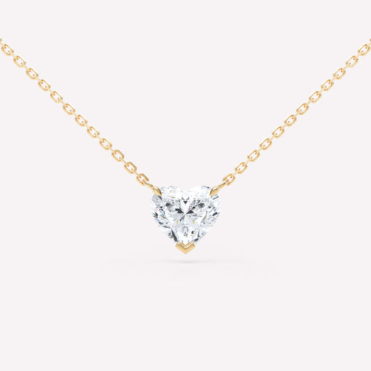 Floating Heart Diamond Necklace