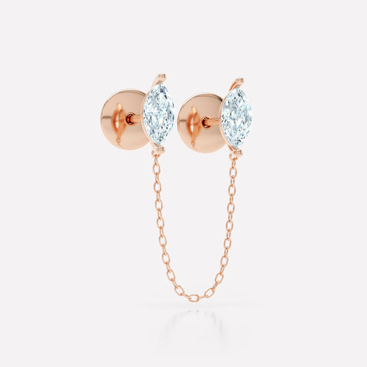 The Double Marquise Chain-Linked Stud