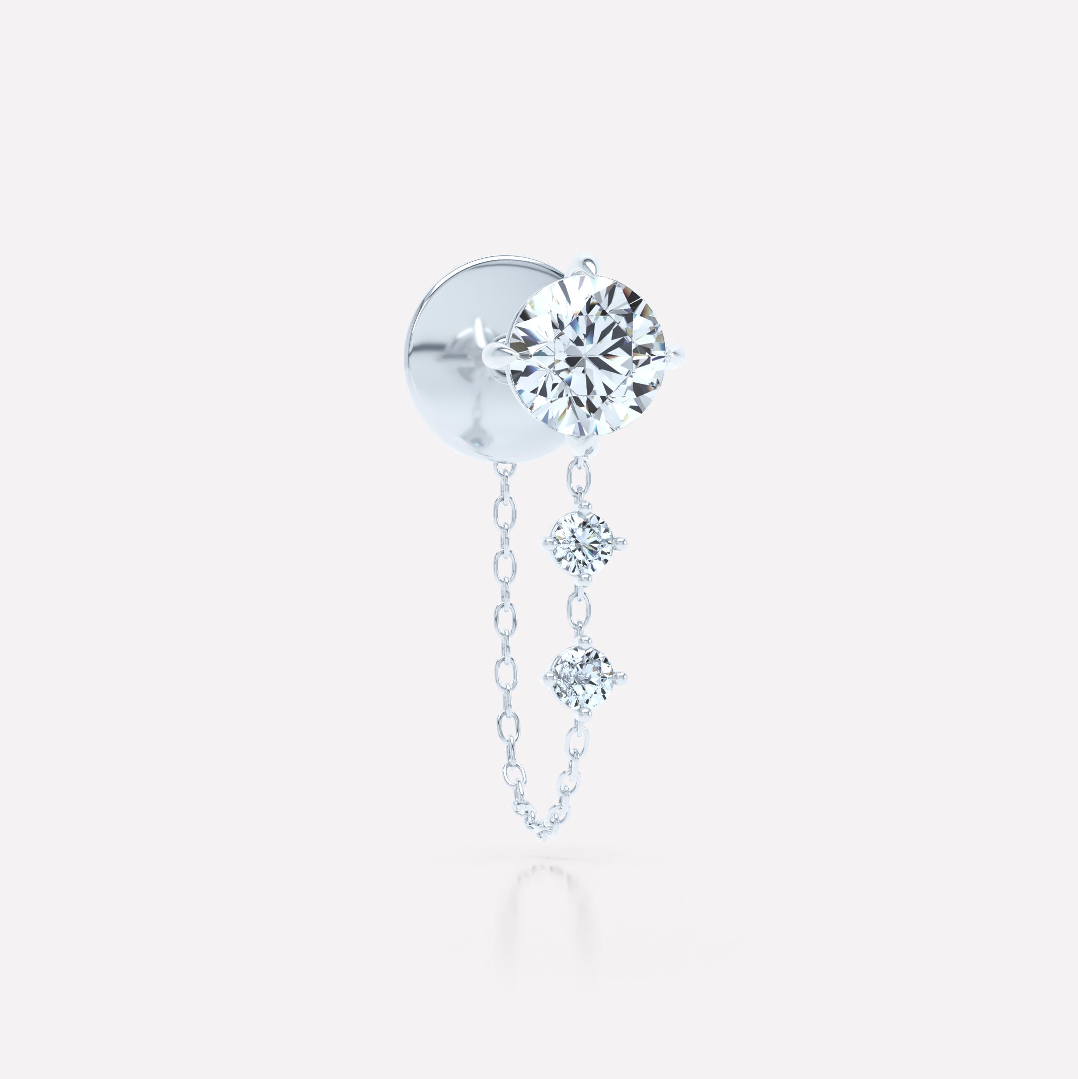 The Round Brilliant Chain-Linked Stud