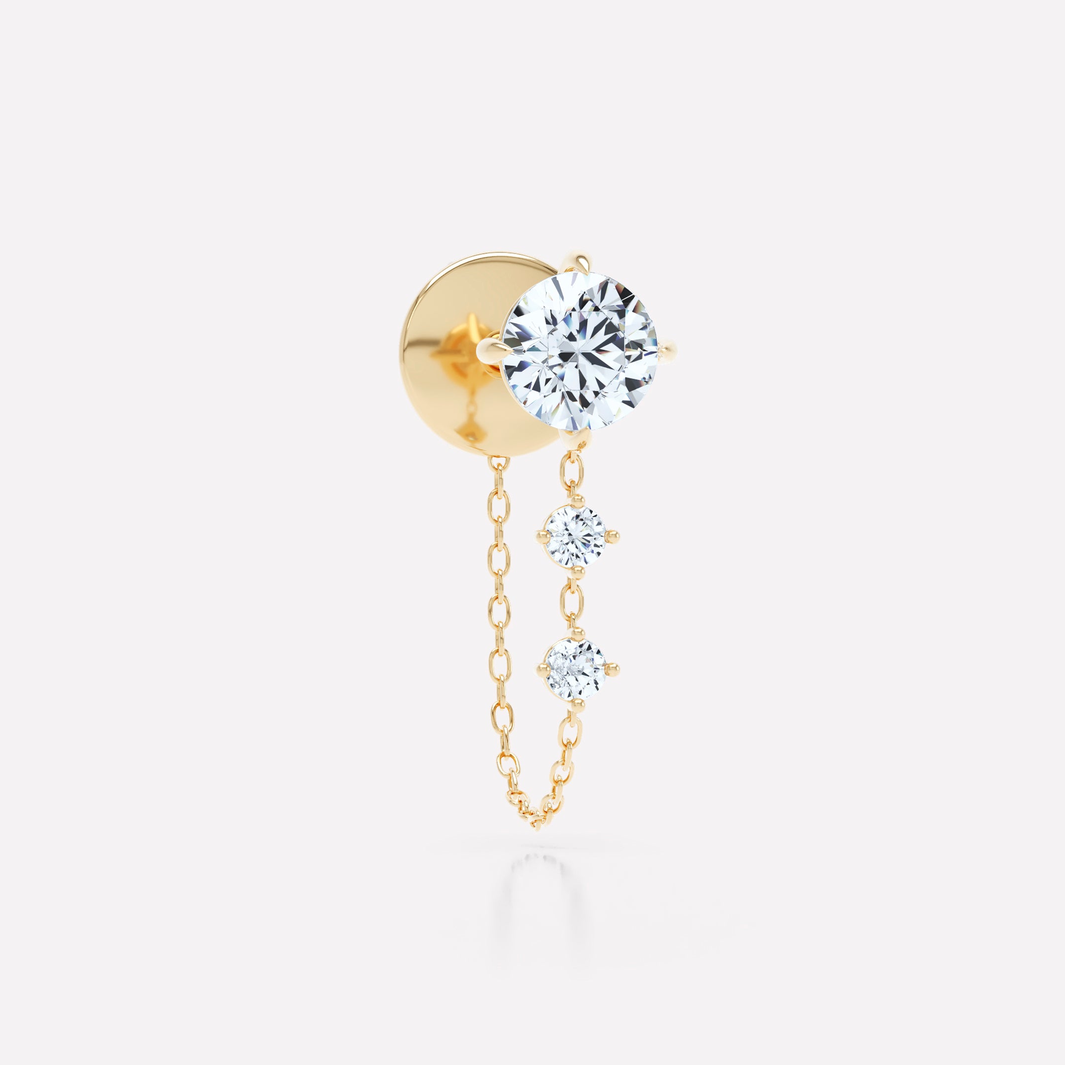 The Round Brilliant Chain-Linked Stud