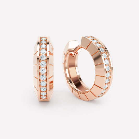 Eternity Engraved Diamond Huggies 15mm